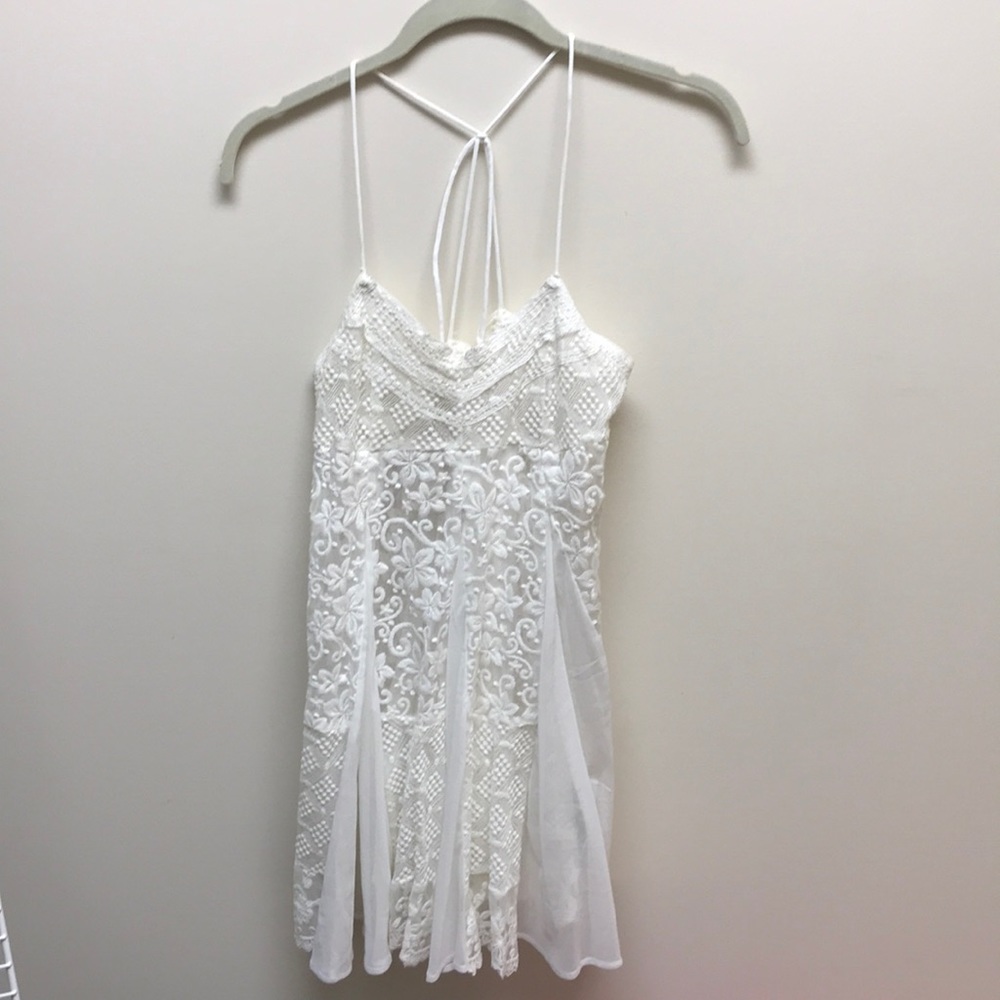 White floral lace dress